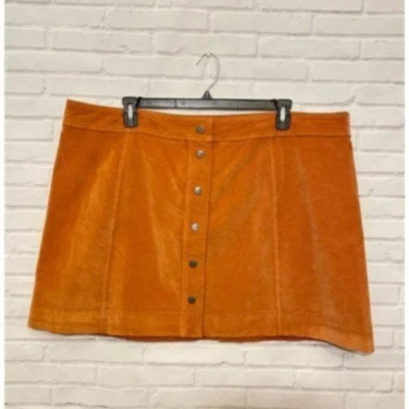 Madewell Velveteen A-Line Mini Skirt Button-Front NWT - Picture 4 of 5